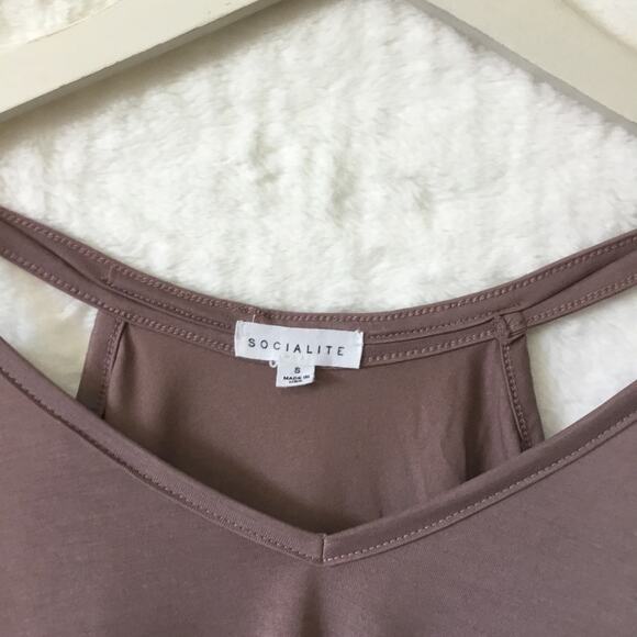 Socialite Mocha Strappy Mini Dress - Picture 3 of 9